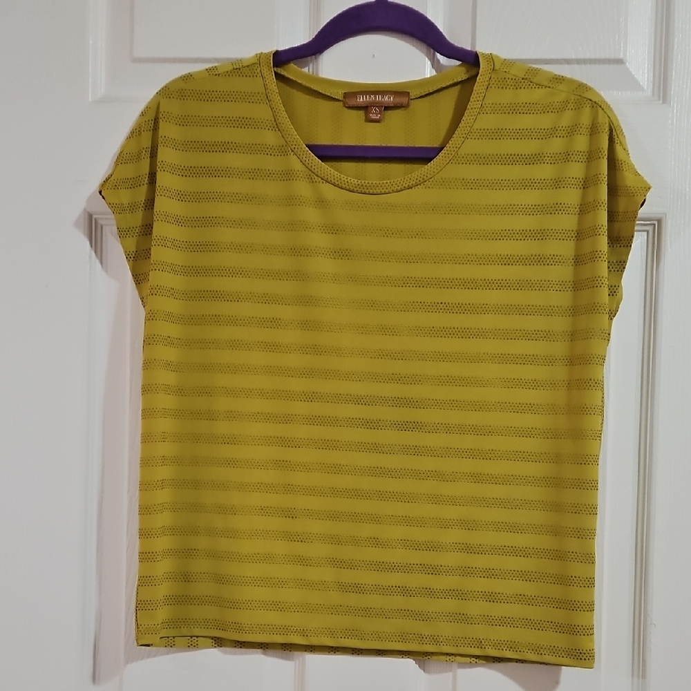 Ellen Tracy Mustard Short Sleeve Tee